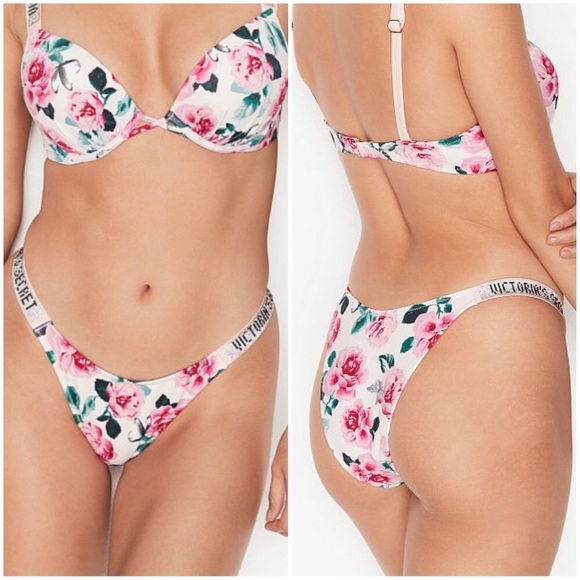 🌸😍VS Shine Strap Push-Up Bra & Brazilian Panty Set - Picture 3 of 11